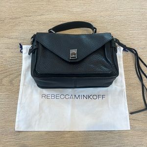 Rebecca Minkoff Small Darren Messenger Bag (black leather)
